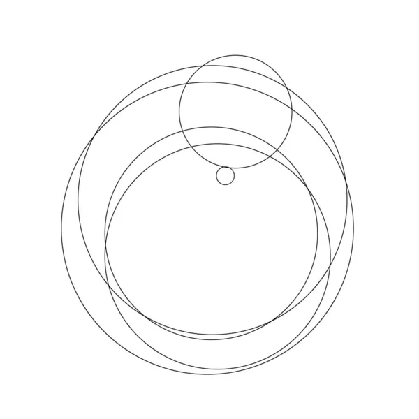 Random Circles Circular Rings Geometric Design Element — Stock Vector