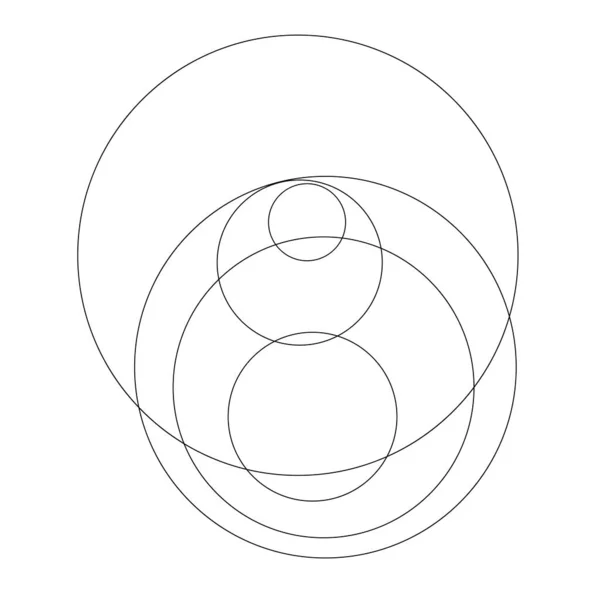 Zufällige Kreise Runde Ringe Geometrisches Gestaltungselement — Stockvektor