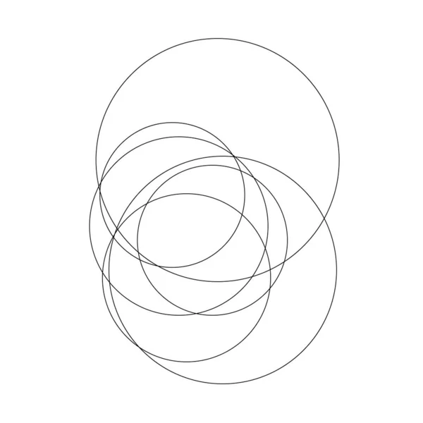 Slumpmässiga Cirklar Cirkelringar Geometriskt Designelement — Stock vektor