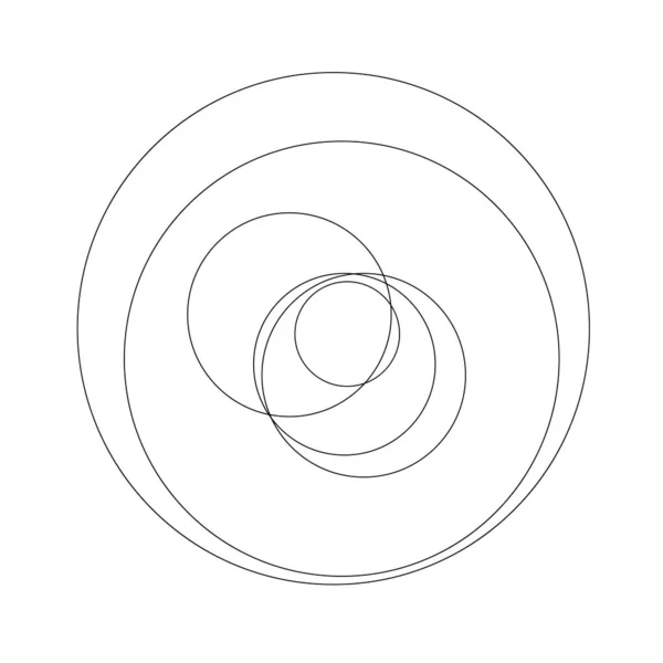 Losowe Koła Pierścienie Okrągłe Geometryczny Element Konstrukcyjny — Wektor stockowy