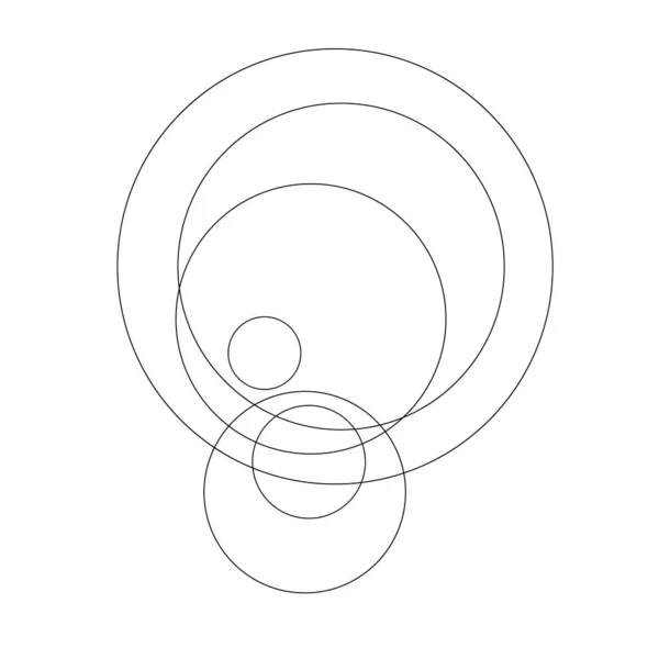 Náhodné Kruhy Kruhové Kroužky Geometrický Konstrukční Prvek — Stockový vektor