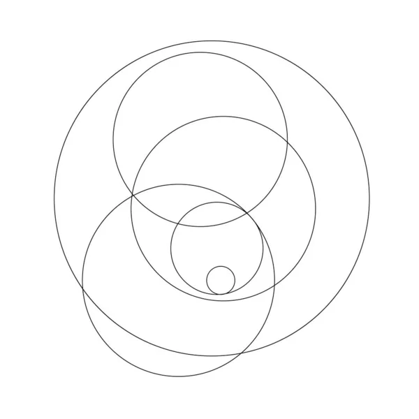 Random Circles Circular Rings Geometric Design Element — Vetor de Stock