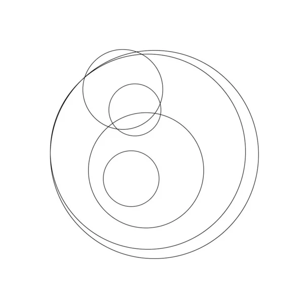 Zufällige Kreise Runde Ringe Geometrisches Gestaltungselement — Stockvektor