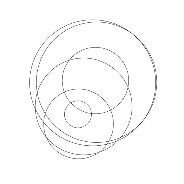 Random Circles Circular Rings Geometric Design Element — Stok Vektör