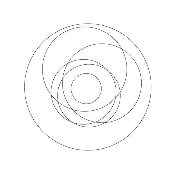 Losowe Koła Pierścienie Okrągłe Geometryczny Element Konstrukcyjny — Wektor stockowy