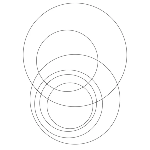 Rastgele Daireler Dairesel Halkalar Geometrik Tasarım Ögesi — Stok Vektör