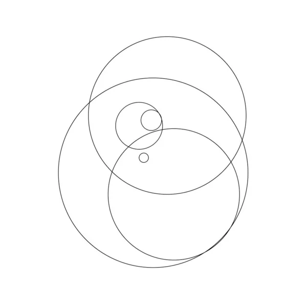 Rastgele Daireler Dairesel Halkalar Geometrik Tasarım Ögesi — Stok Vektör