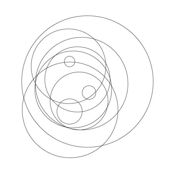 Losowe Koła Pierścienie Okrągłe Geometryczny Element Konstrukcyjny — Wektor stockowy