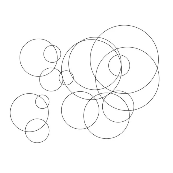 Random Circles Abstract Geometric Composition —  Vetores de Stock