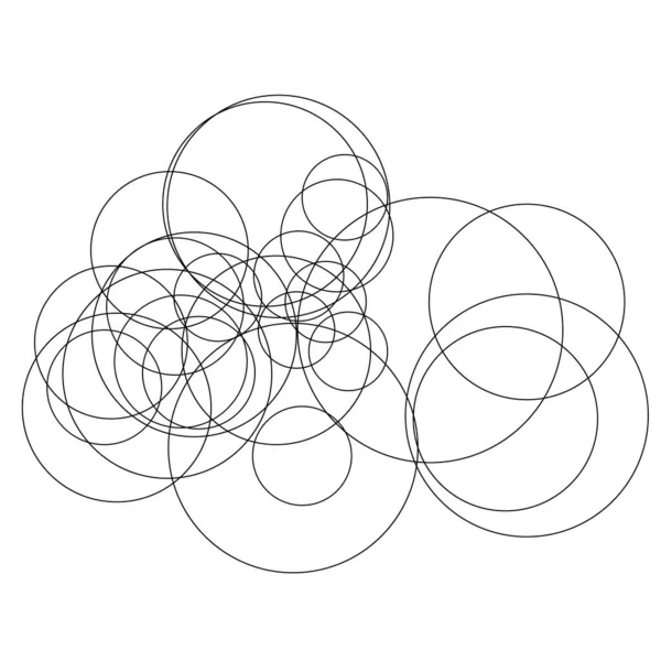 Random Circles Abstract Geometric Composition — Vetor de Stock