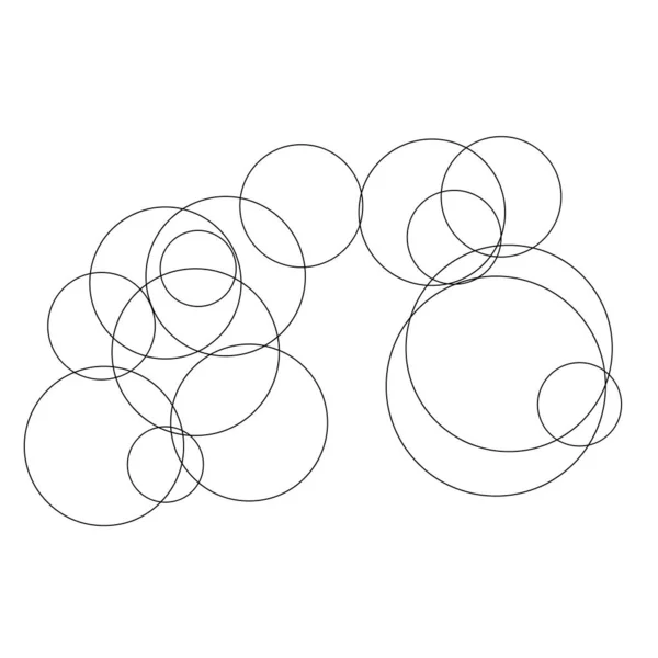 Random Circles Abstract Geometric Composition — стоковый вектор