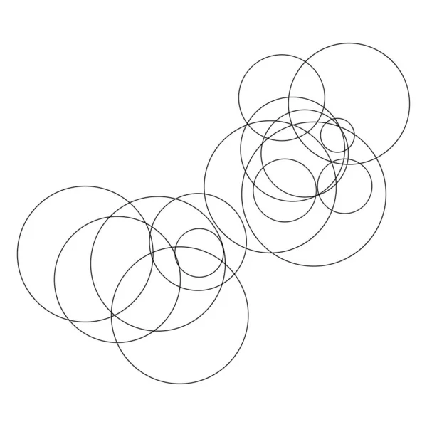 Random Circles Abstract Geometric Composition — Stock Vector