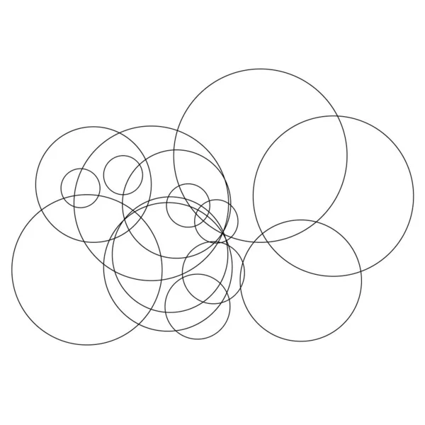 Random Circles Abstract Geometric Composition — Wektor stockowy