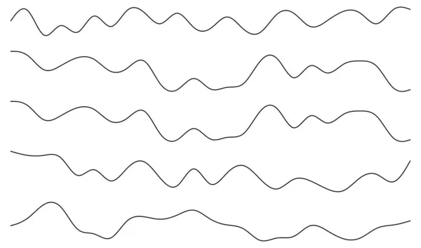 Wellige Zick Zack Linien Streifenelemente — Stockvektor