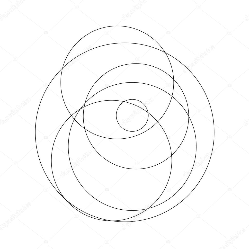 Random circles, circular rings geometric design element