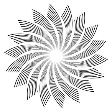 Çarpık, sarmal dairesel soyut element. Dön, dön!