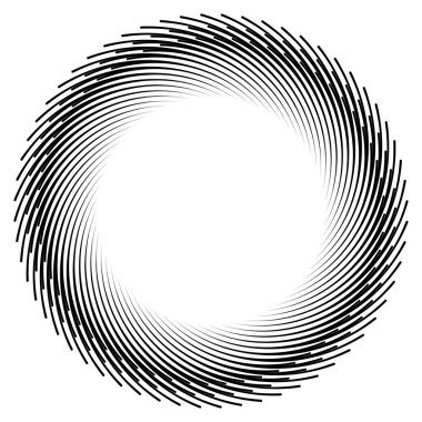 Çarpık, sarmal dairesel soyut element. Dön, dön!