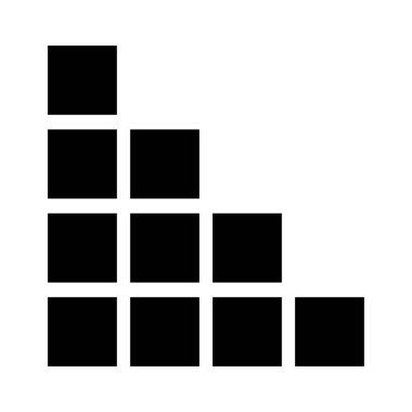 Soyut üçgen, kare mozaiğinden yapılmış piramit şekli