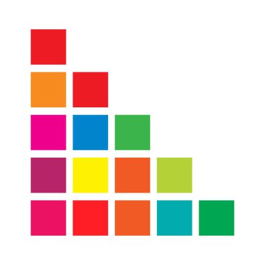 Soyut üçgen, kare mozaiğinden yapılmış piramit şekli