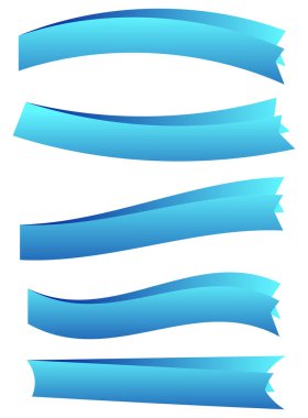 5 farklı pankart, kurdele şeklinde. Boş dikdörtgen etiket, etiket ögesi. Stock vektör illüstrasyonu, klip- art grafikleri