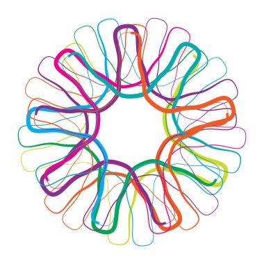 Dairesel, radyal motif. Soyut mandala simgesi