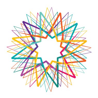 Dairesel, radyal motif. Soyut mandala simgesi