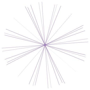 Rastgele yayılan çizgiler yıldız patlaması şekli ögesi