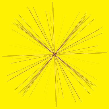 Rastgele yayılan çizgiler yıldız patlaması şekli ögesi