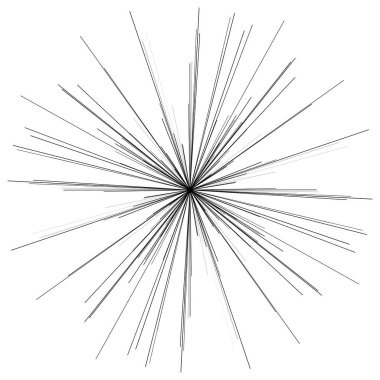 Rastgele yayılan çizgiler yıldız patlaması şekli ögesi