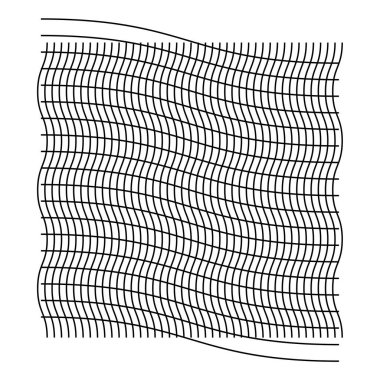 Geometrik ızgara, düzensiz dalgalı, dalgalı, zigzag çizgileri vektör illüstrasyonuyla örgü. Stock vektör illüstrasyonu, klip- art grafikleri