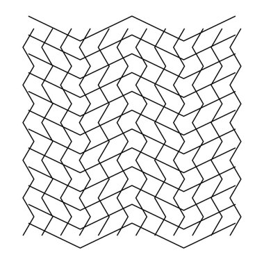 Geometrik ızgara, düzensiz dalgalı, dalgalı, zigzag çizgileri vektör illüstrasyonuyla örgü. Stock vektör illüstrasyonu, klip- art grafikleri