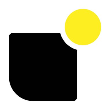 Kare ve daire genel logosu, soyut geometrik simge tasarımı