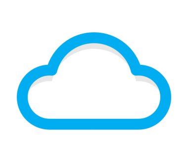 Bulut sembolü, bulut hesaplama / teknoloji ve hava durumu temaları için simge şekli