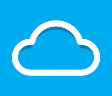 Bulut sembolü, bulut hesaplama / teknoloji ve hava durumu temaları için simge şekli