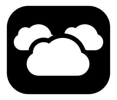 Bulut sembolü, bulut hesaplama / teknoloji ve hava durumu temaları için simge şekli