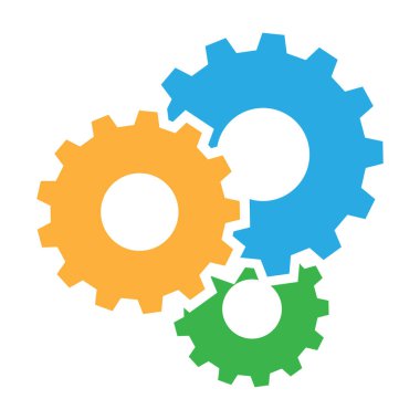 Çarklar, çark, dişli simgesi, tamir, teknoloji, mühendislik, bakım ve ilgili kavramların sembolü