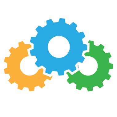 Çarklar, çark, dişli simgesi, tamir, teknoloji, mühendislik, bakım ve ilgili kavramların sembolü