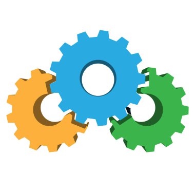 Çarklar, çark, dişli simgesi, tamir, teknoloji, mühendislik, bakım ve ilgili kavramların sembolü