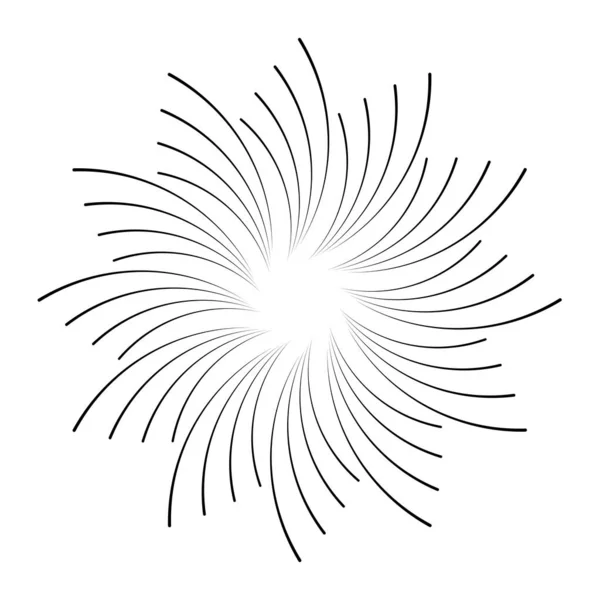 Скрученный Спиральный Радиальный Абстрактный Элемент Кружится Кружится — стоковый вектор