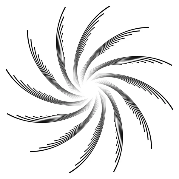 Elemento Abstrato Radial Torcido Espiral Rodar Rodar —  Vetores de Stock