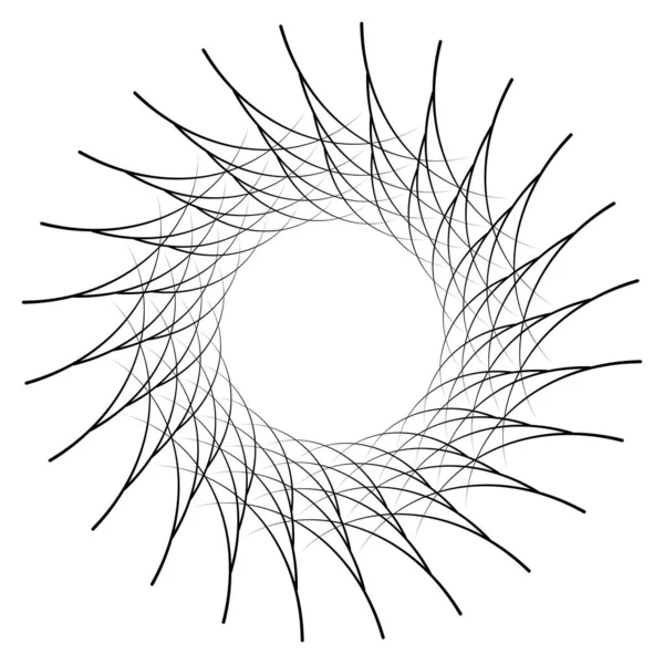 Élément Abstrait Radial Torsadé Spirale Tourbillon Tourbillon — Image vectorielle
