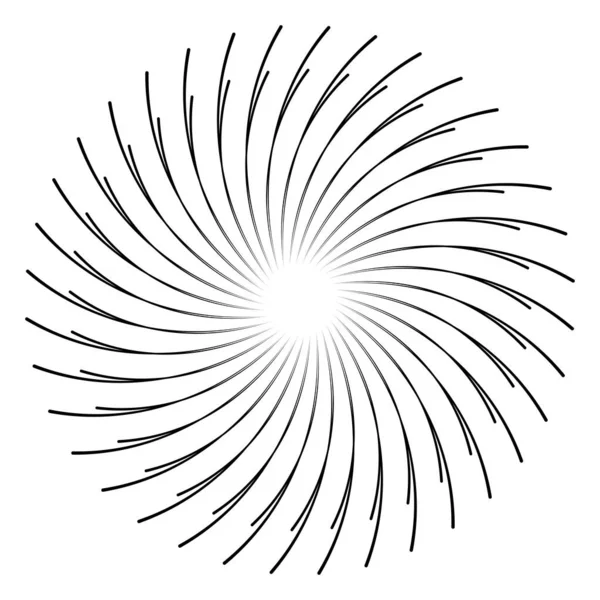 ねじれ らせん放射状の抽象的な要素 渦巻き旋回 — ストックベクタ
