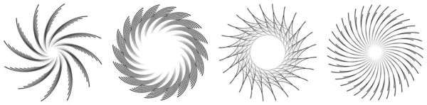 Verdrehtes Spiralförmiges Radiales Abstraktes Element Wirbel Wirbel Bestandsvektorillustration Clip Art — Stockvektor