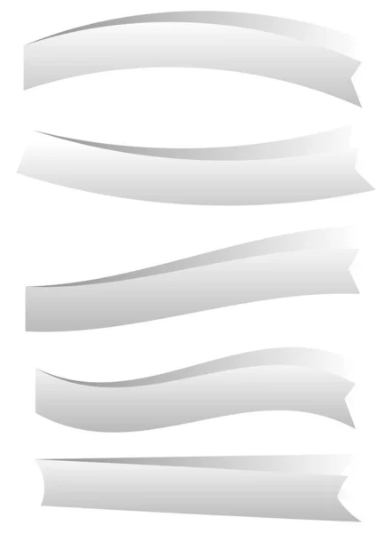 Different Banner Ribbon Shape Empty Oblong Rectangle Tag Label Element — Vector de stock