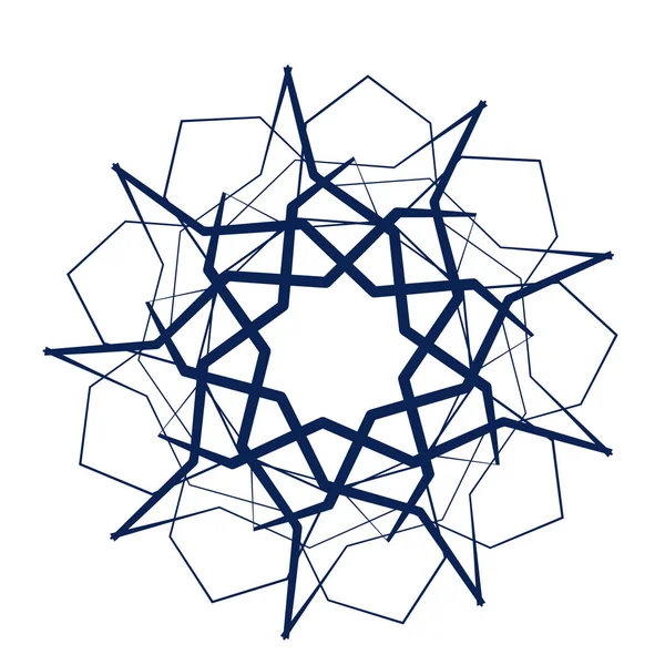 Motif Circulaire Radial Icône Mandala Abstrait — Image vectorielle