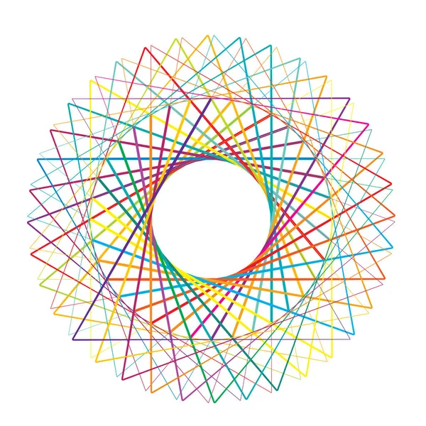 Circular Radial Motif Abstract Mandala Icon — ストックベクタ