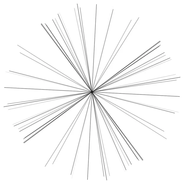 Random Radial Radiating Lines Starburst Shape Element — Stock vektor