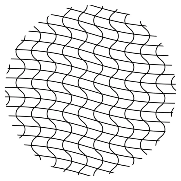 Grid Geometris Mesh Dengan Gelombang Tidak Teratur Melambaikan Tangan Garis - Stok Vektor