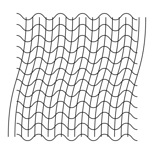 Grid Geometris Mesh Dengan Gelombang Tidak Teratur Melambaikan Tangan Garis - Stok Vektor