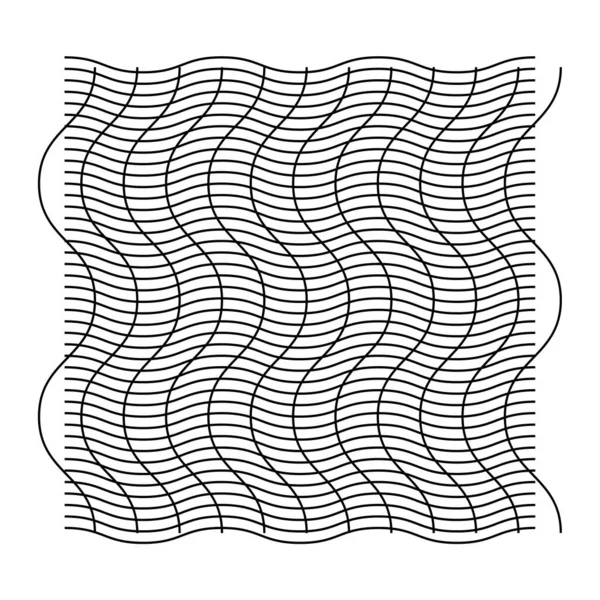 Grille Géométrique Maille Irrégulière Ondulée Ondulée Lignes Zigzag Illustration Vectorielle — Image vectorielle